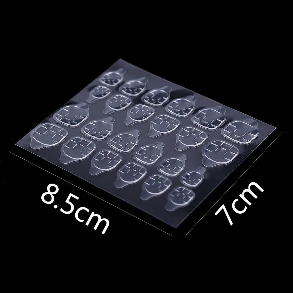 25 Sheets 24/600pcs Double Sided False Nail Art Adhesive Tape Glue Sticker DIY Tips Fake Nail Acrylic Manicure Gel Makeup Tools