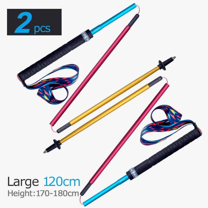 2pcs AONIJIE Z-Pole Folding Ultralight Quick Lock Trekking Poles Hiking Pole Race Running Walking Stick Carbon Fiber