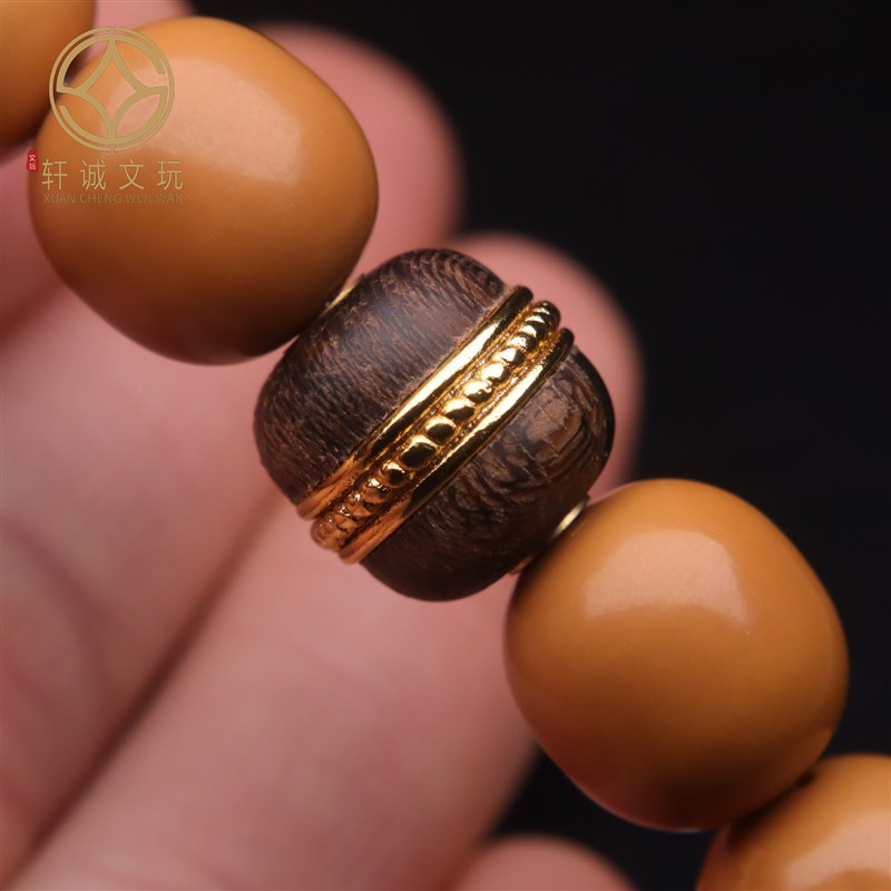 Ancient Style Gold Accessories Natural Eaglewood Old Inlaid Barrel Beads Rub Gold Scattered Beads Diqy Crafts Ornament Accessories Accessories