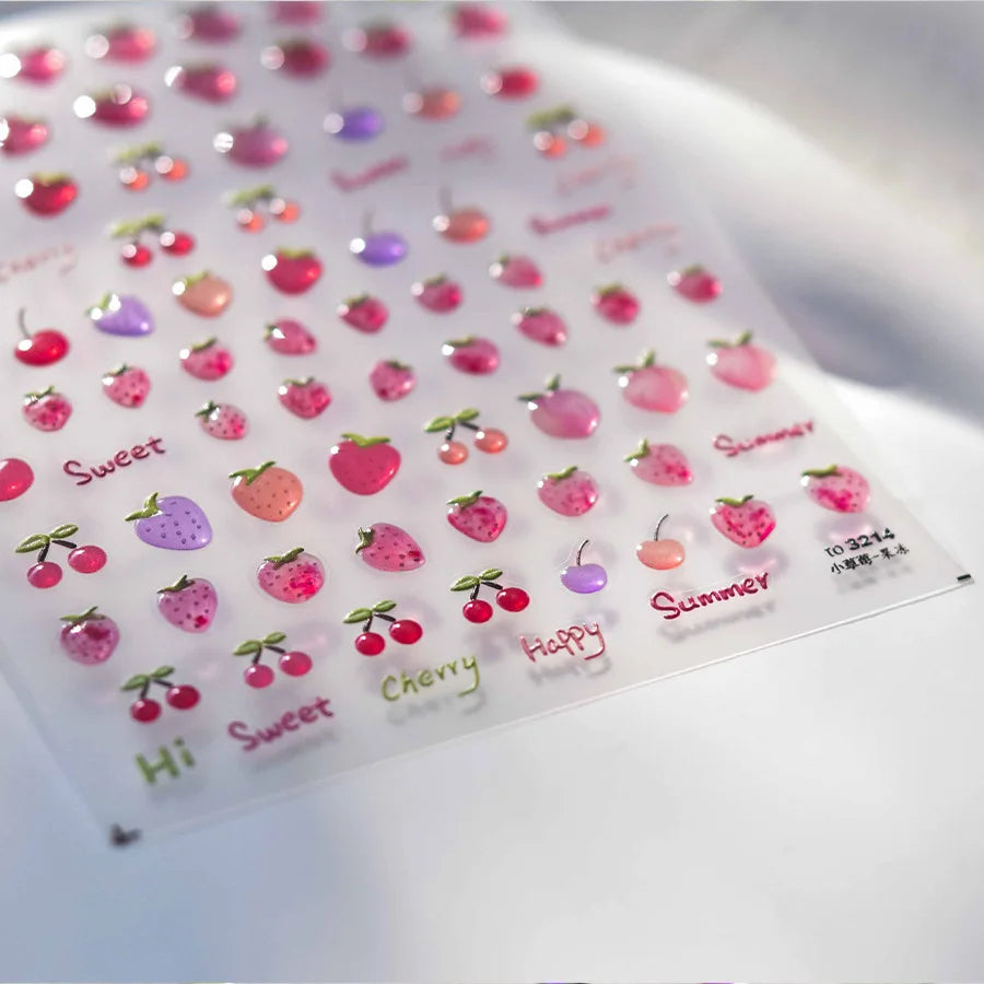 1Sheet Shell Light Nail Sticker 5D Cute Jelly Dream Water Bubble Dolphin Sticker Press On Nails Japanese Nail Decorations Decals