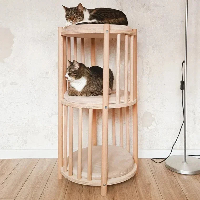 Modern Wooden Cat Towel Wood Fashion Custom Design Climbing Tress House Scratcher