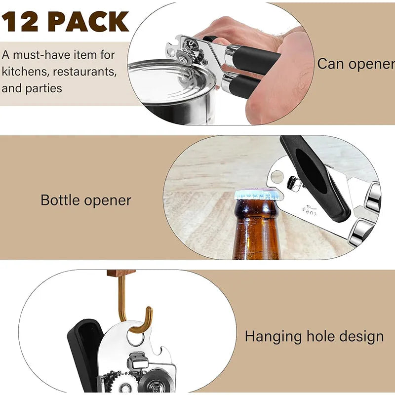 Multifunctional Stainless Steel Can Opener Three-in-one Powerful Canning Knife Durable Easy To Use Kitchen Tool Accessory