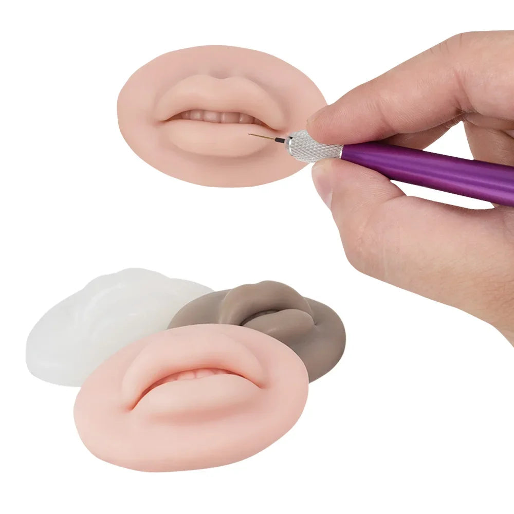 1pcs Microblading Reusable 5D Silicone Practice Lips Skin European Solid Lip Block For PMU Beginner Training Tattoo Makeup Tools