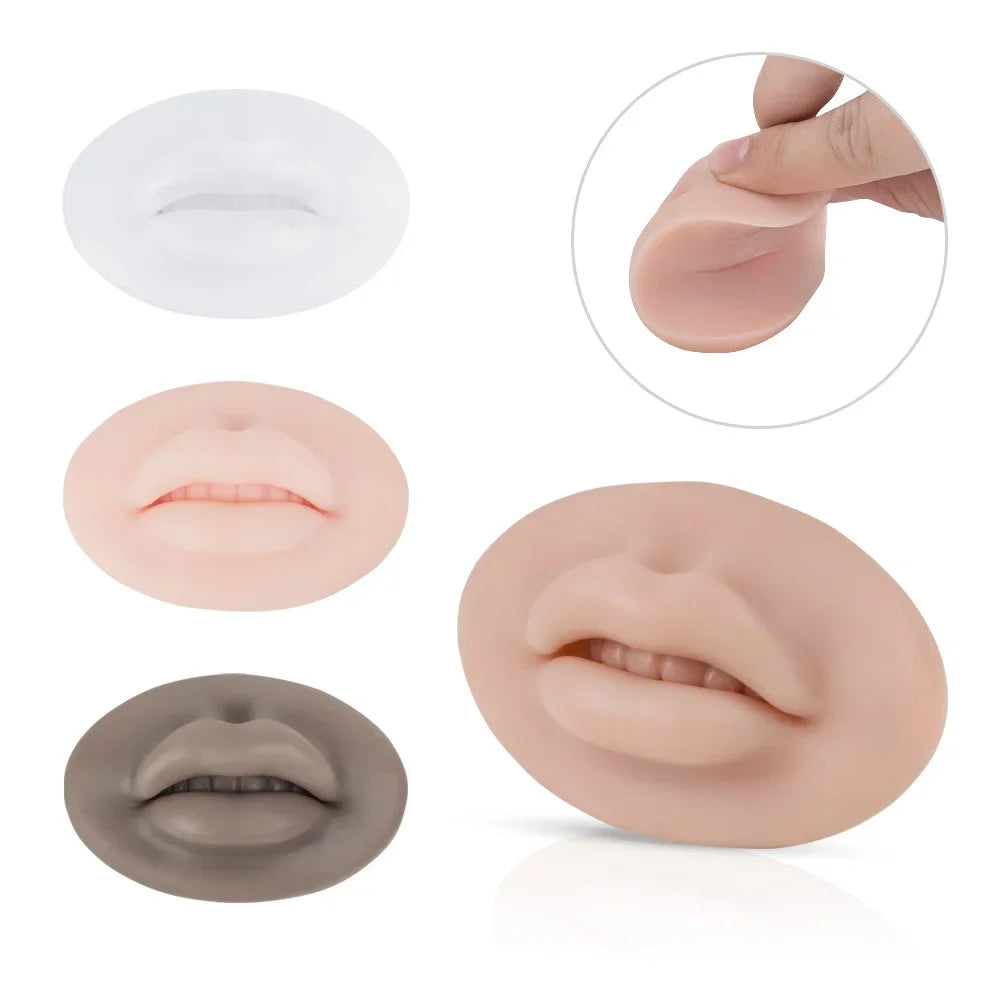 1pcs Microblading Reusable 5D Silicone Practice Lips Skin European Solid Lip Block For PMU Beginner Training Tattoo Makeup Tools