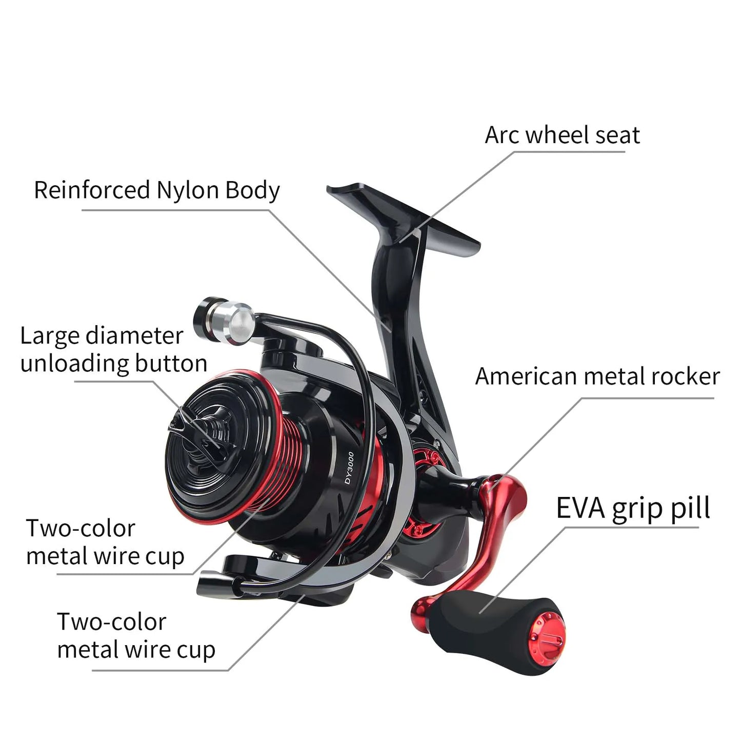 HAUT TON 1000/2000/3000/4000/5000/6000/7000 Spinning reel,5.2:1,13+1BB,19-33Lbs Drag system, Saltwater freshwater fishing