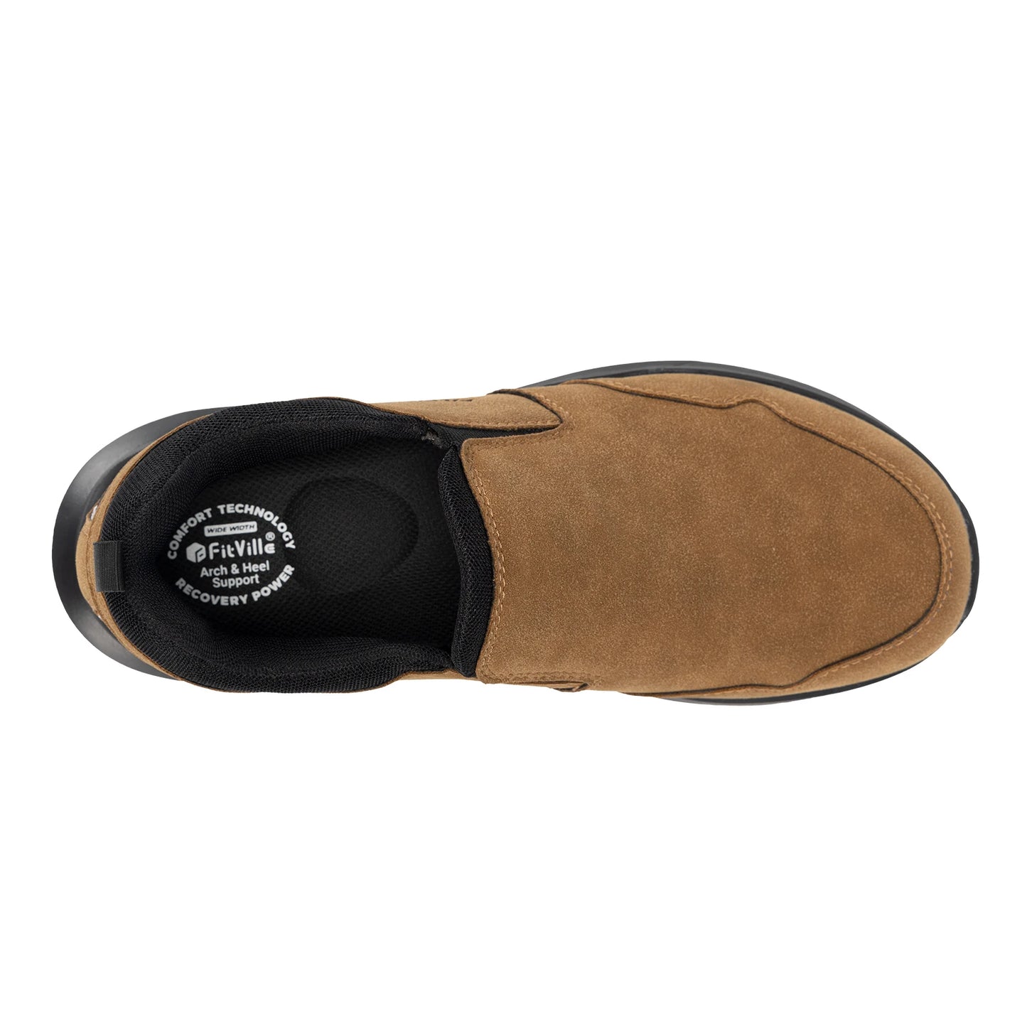 FitVille Men's Shoes Wide Hiking Comfortable Slip on Loafers Go Walking and Trekking Trails Sneakers with Arch Support