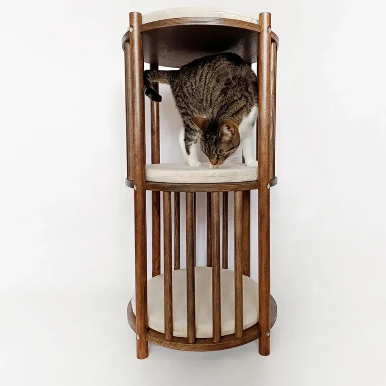 Modern Wooden Cat Towel Wood Fashion Custom Design Climbing Tress House Scratcher