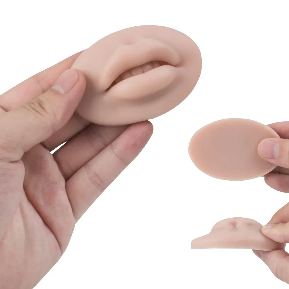 1pcs Microblading Reusable 5D Silicone Practice Lips Skin European Solid Lip Block For PMU Beginner Training Tattoo Makeup Tools