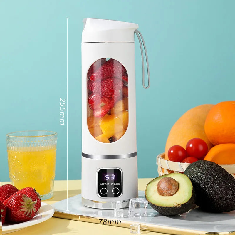 Household Mixer Machine Portable Blender Crushed Electric Juicer With 3 Speed 450ML Large Capacity Digital Display Juice Cup