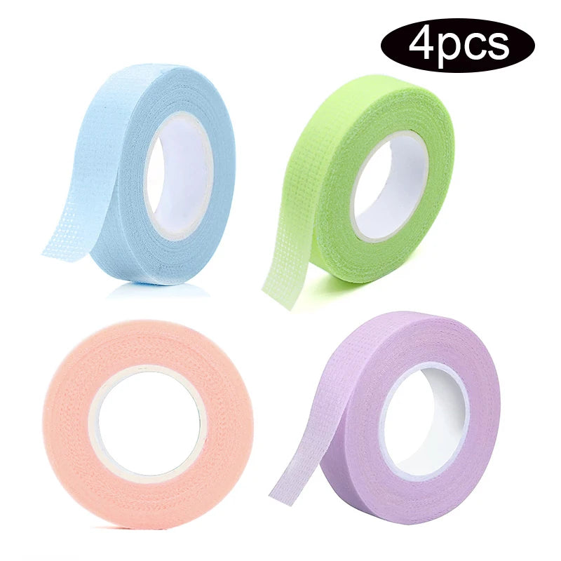 Kekelala 4 Rolls Colorful Eyelash Extension Tapes Soft Medical Breathable Adhesive Tape Cutter for False Lashes Makeup Tools