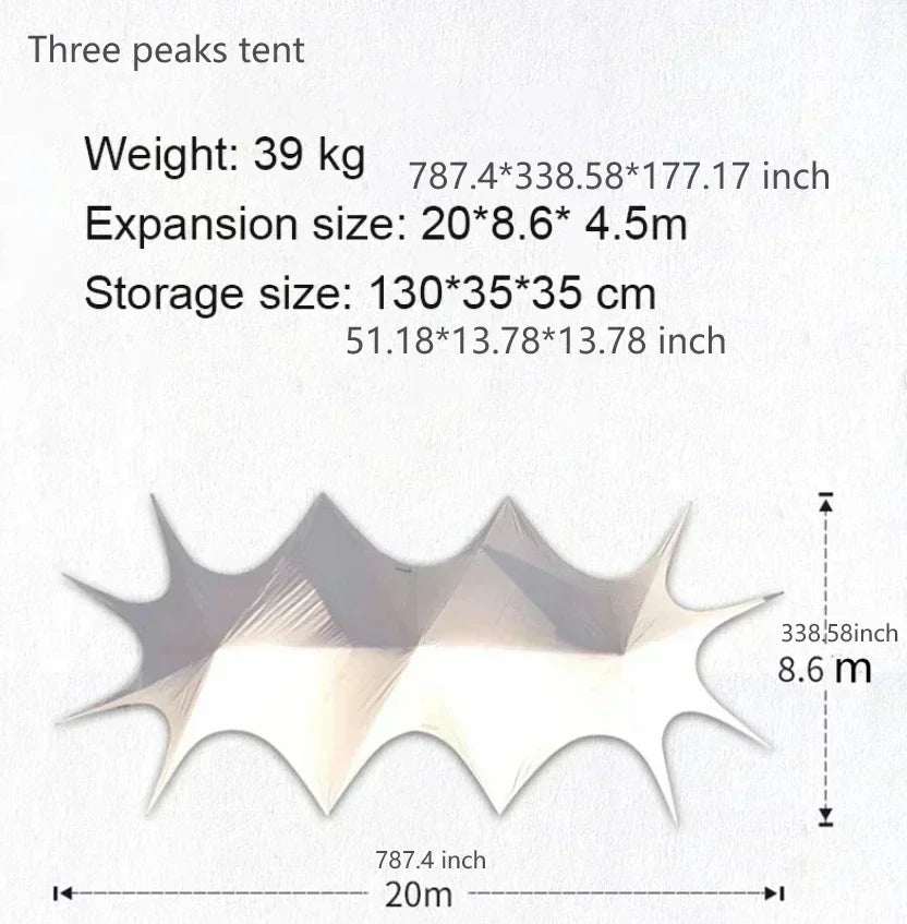 Hump Tent Octopus Shape,Waterproof Sunscreen,Cloud Top Canopy Large Space Multiple Sizes Thick Oxford,for Camping Wedding Party