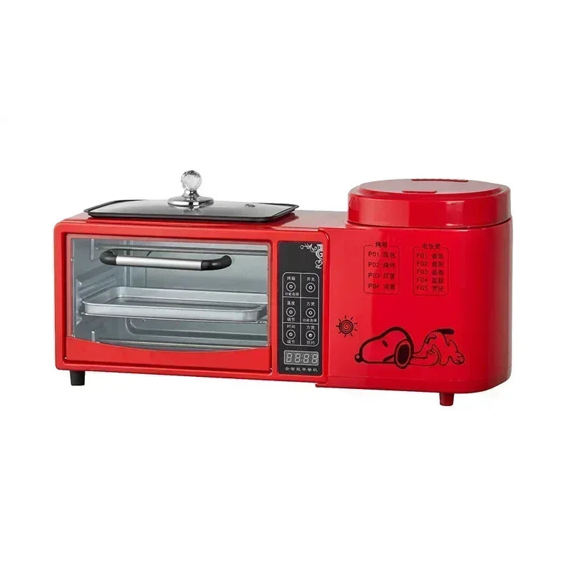 220V Multifunctional Breakfast Machine 4-in-1 Fried Hot Pot Electric Oven Household Rice Cooker Toaster Sandwich Machine