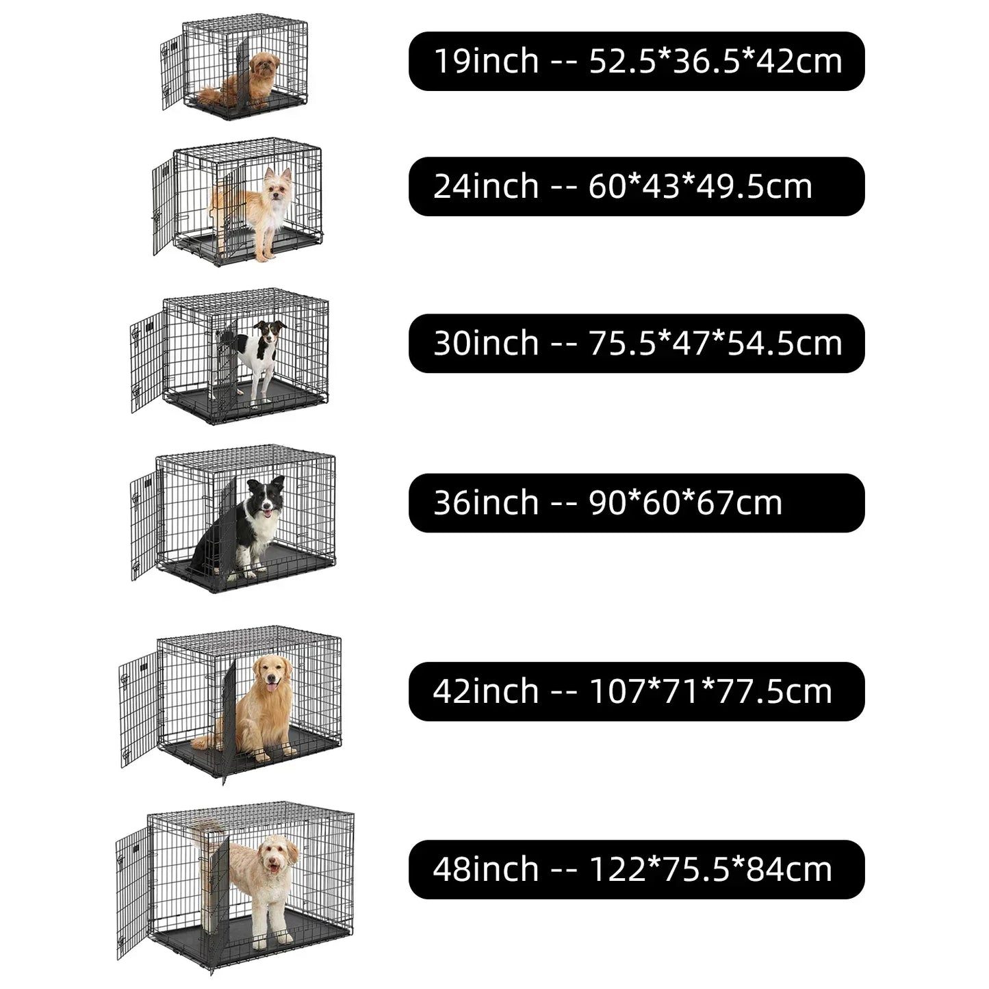 24'' Foldable Collapsible Metal Large Xxl Dog Cage Metal Kennels, Stackable Dog Cages For Large Dog, Wholesale Dog Crate