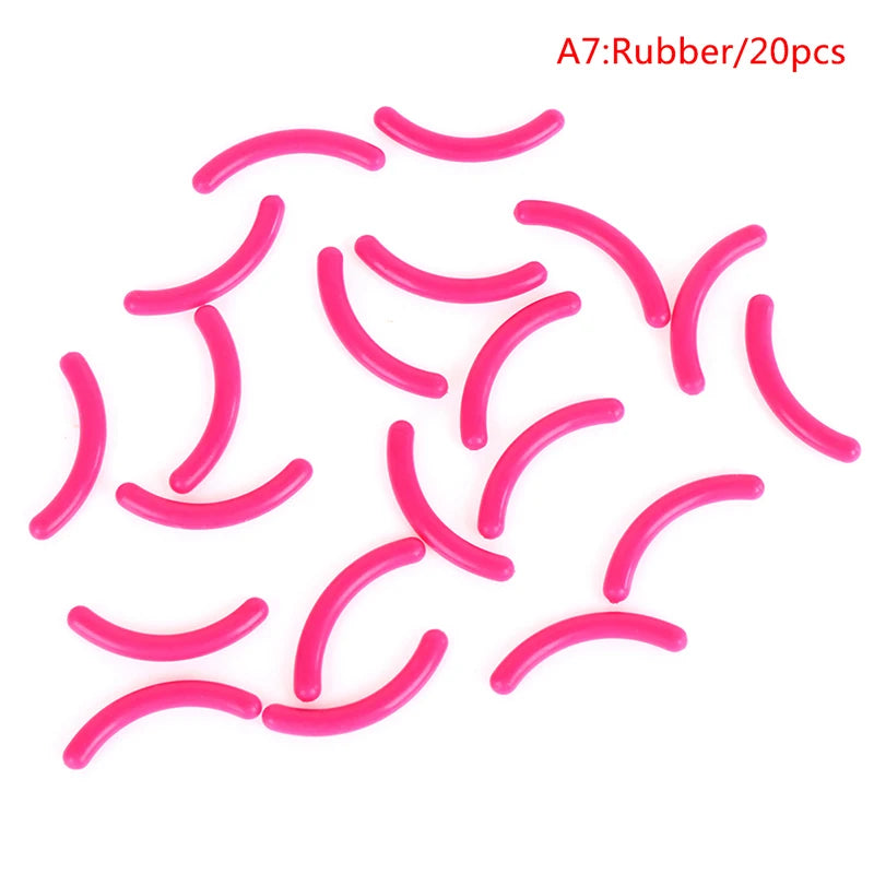 20Pcs Women's Fashion Refill Eyelash Curler Rubber Elastic Replacement Pad Silicone Gel Clip Pads Eye Makeup Tools
