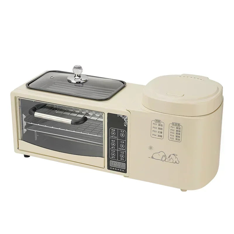 220V Multifunctional Breakfast Machine 4-in-1 Fried Hot Pot Electric Oven Household Rice Cooker Toaster Sandwich Machine