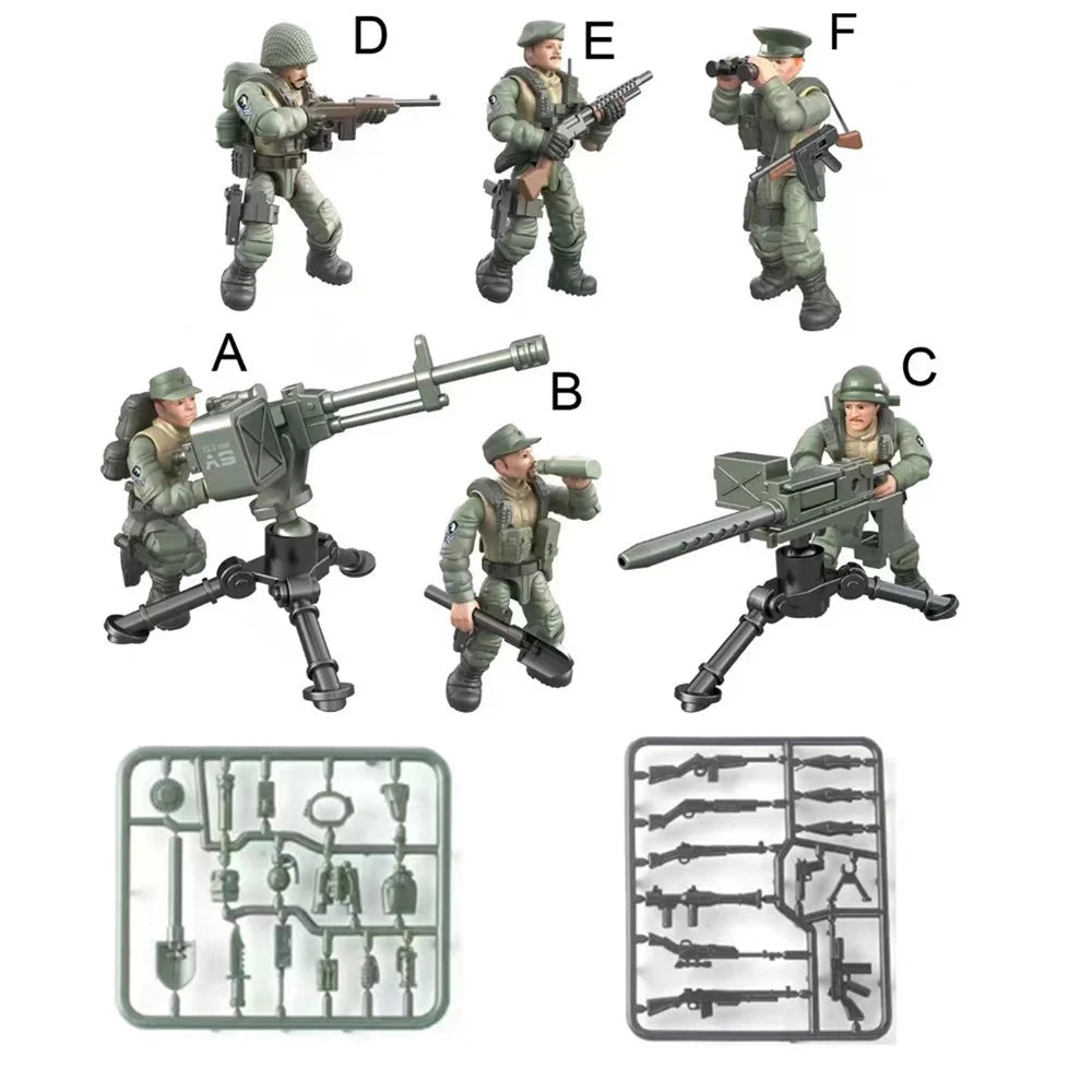2024 World War 2 WW2 Army Military Soldiers SWAT Special Force Figures Model Building Blocks Bricks Children's Toys Gift