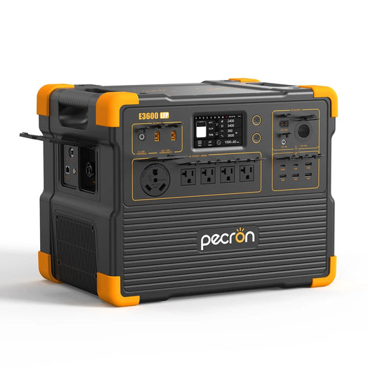 pecron Portable Power Station E3600LFP, 3072Wh LiFePO4 Battery, 3600W AC Outlets Backup Solar Generator Expanded to 15.36KWh