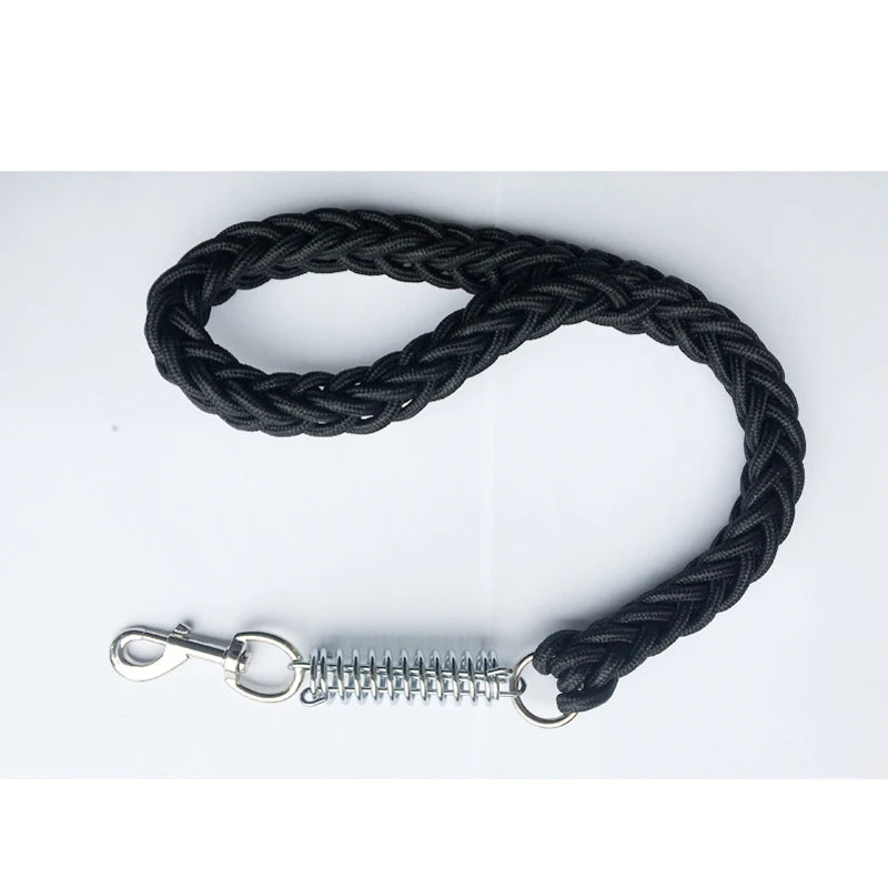 Short Explosion-Proof Pull Dog Chain, Traction Belt, Hand Made Leash, Spring Buffer, One Step Lead Rope for Medium and Large Dog