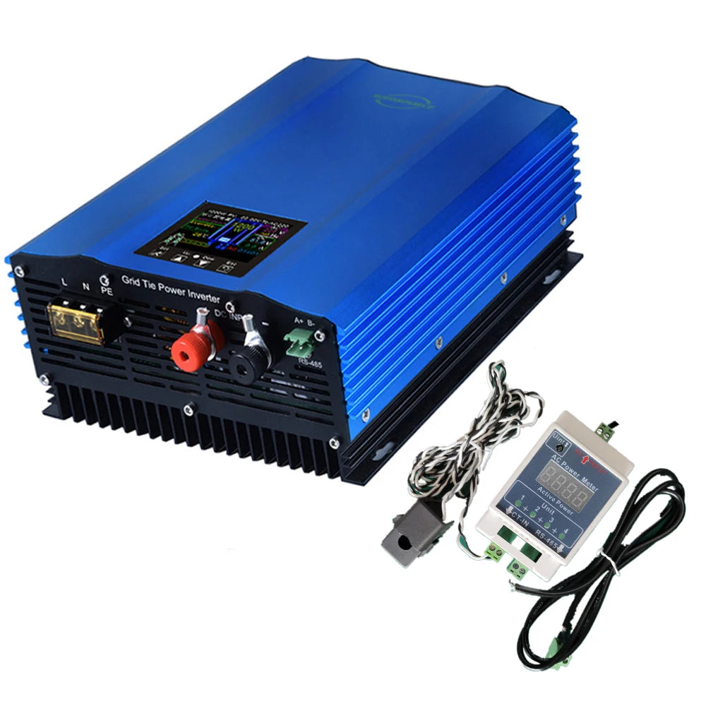 Micro Grid Tie Inverter 1200W with limiter,colorful LCD display Battery Discharge Mode Solar Panel  Grid Tie Inverter