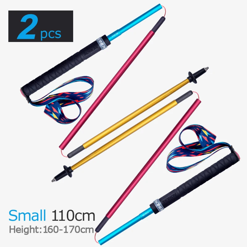 2pcs AONIJIE Z-Pole Folding Ultralight Quick Lock Trekking Poles Hiking Pole  Race Running Walking Stick Carbon Fiber