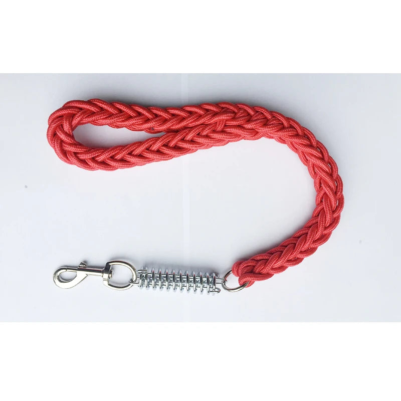 Short Explosion-Proof Pull Dog Chain, Traction Belt, Hand Made Leash, Spring Buffer, One Step Lead Rope for Medium and Large Dog