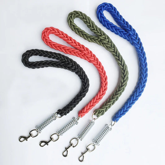 Short Explosion-Proof Pull Dog Chain, Traction Belt, Hand Made Leash, Spring Buffer, One Step Lead Rope for Medium and Large Dog