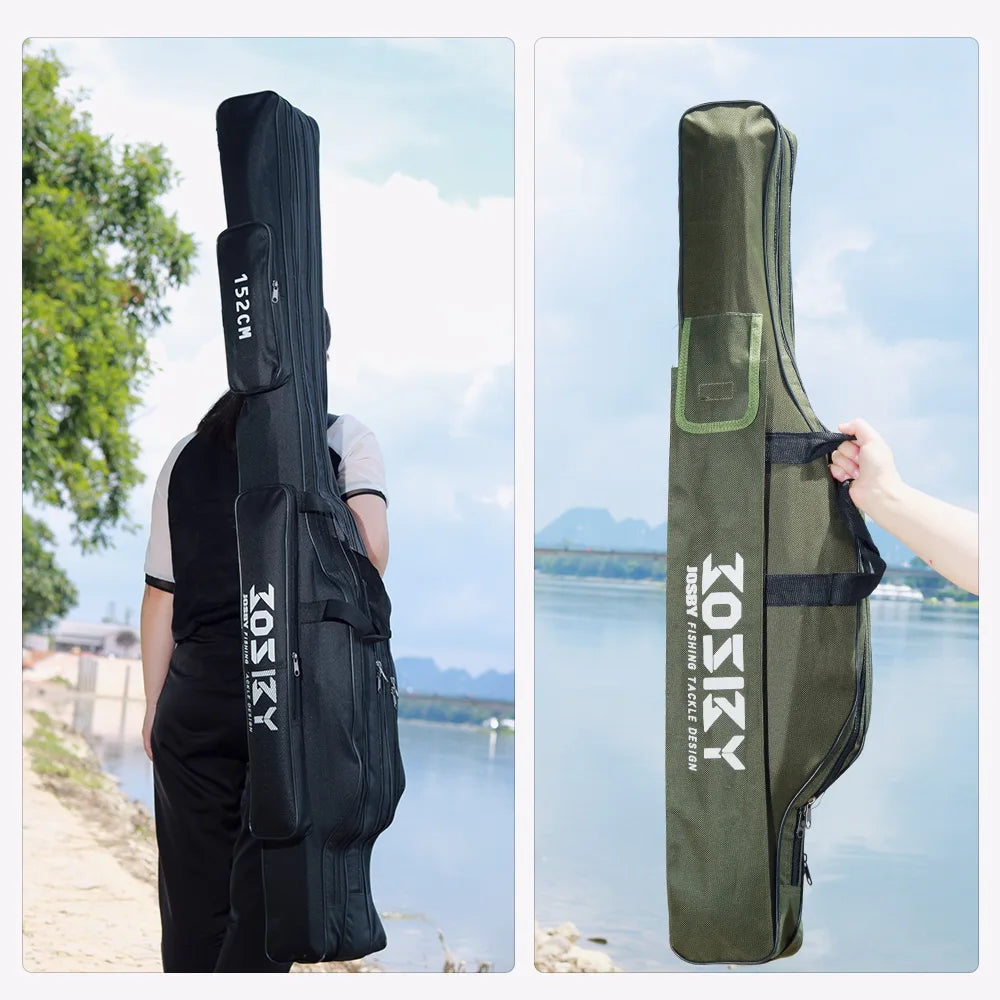 Portable Foldable Fishing Rod Carrier Fish Pole Reel Tools Storage Bag Case 122cm / 152cm / 182cm