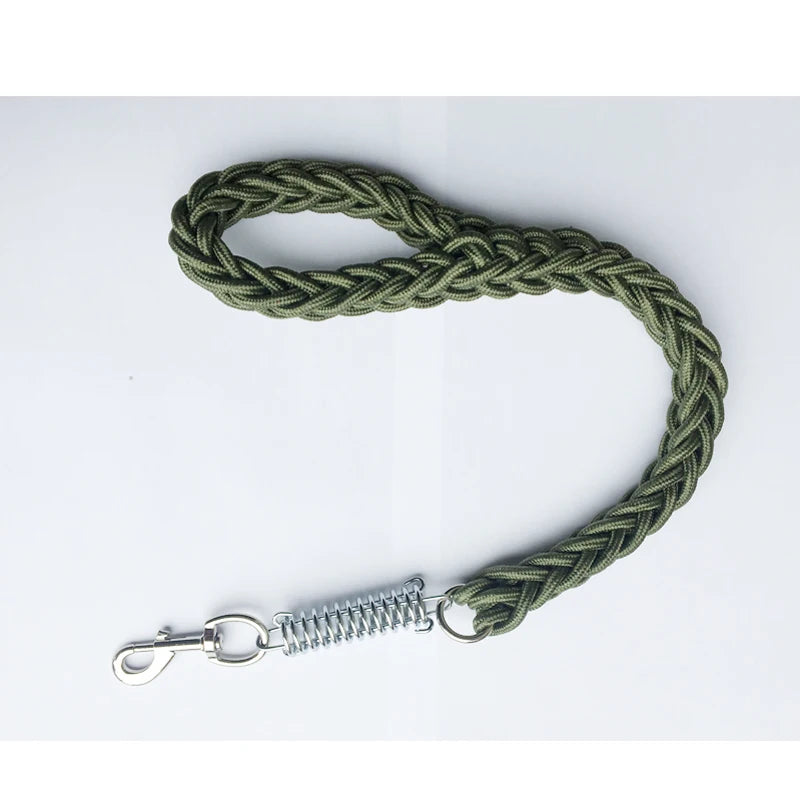 Short Explosion-Proof Pull Dog Chain, Traction Belt, Hand Made Leash, Spring Buffer, One Step Lead Rope for Medium and Large Dog