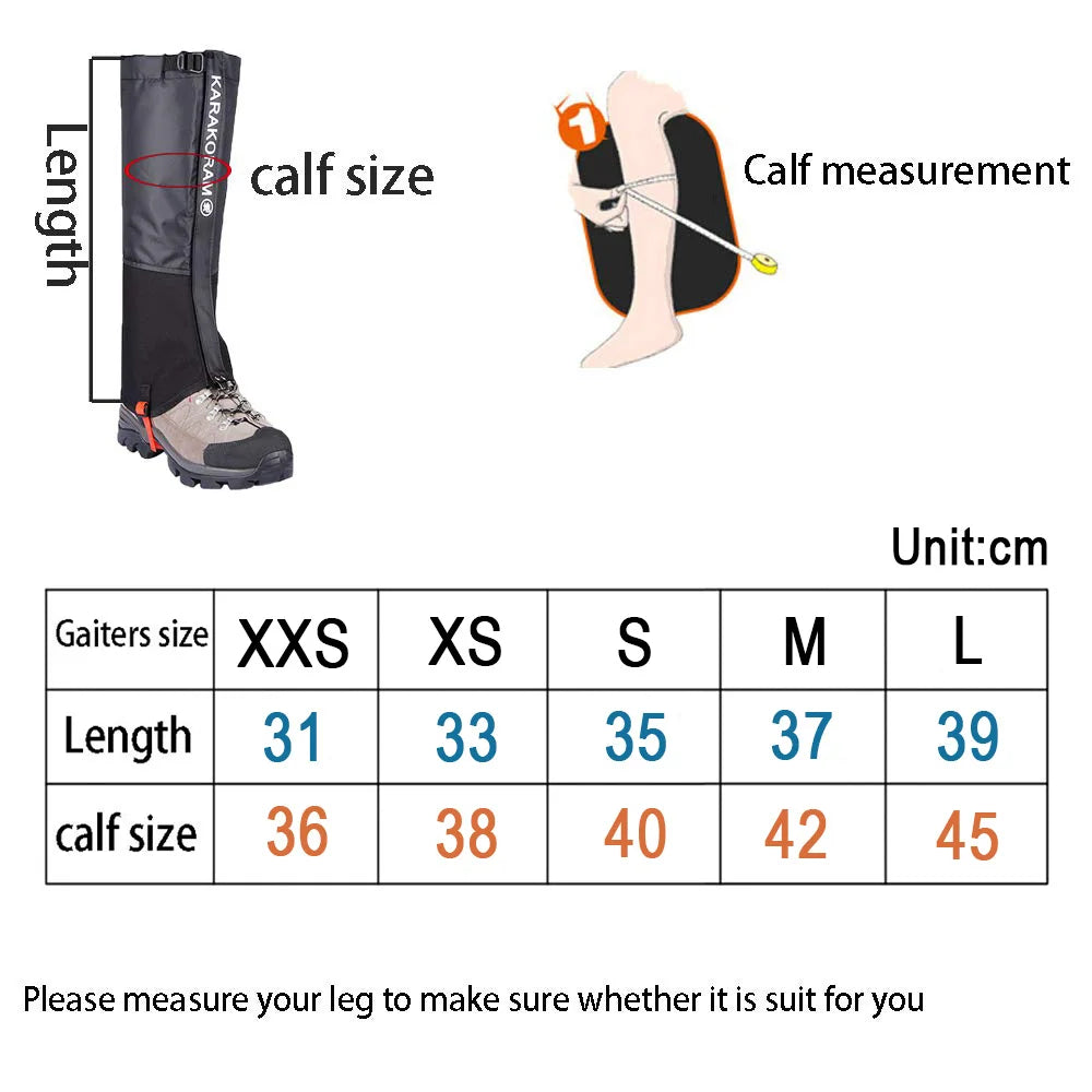 Snow Leg Gaiters Warmer Waterproof Hiking Shoes Tourist Legging Outdoor Camping Trekking Skiing Hunting Kids Child Shoe Cover