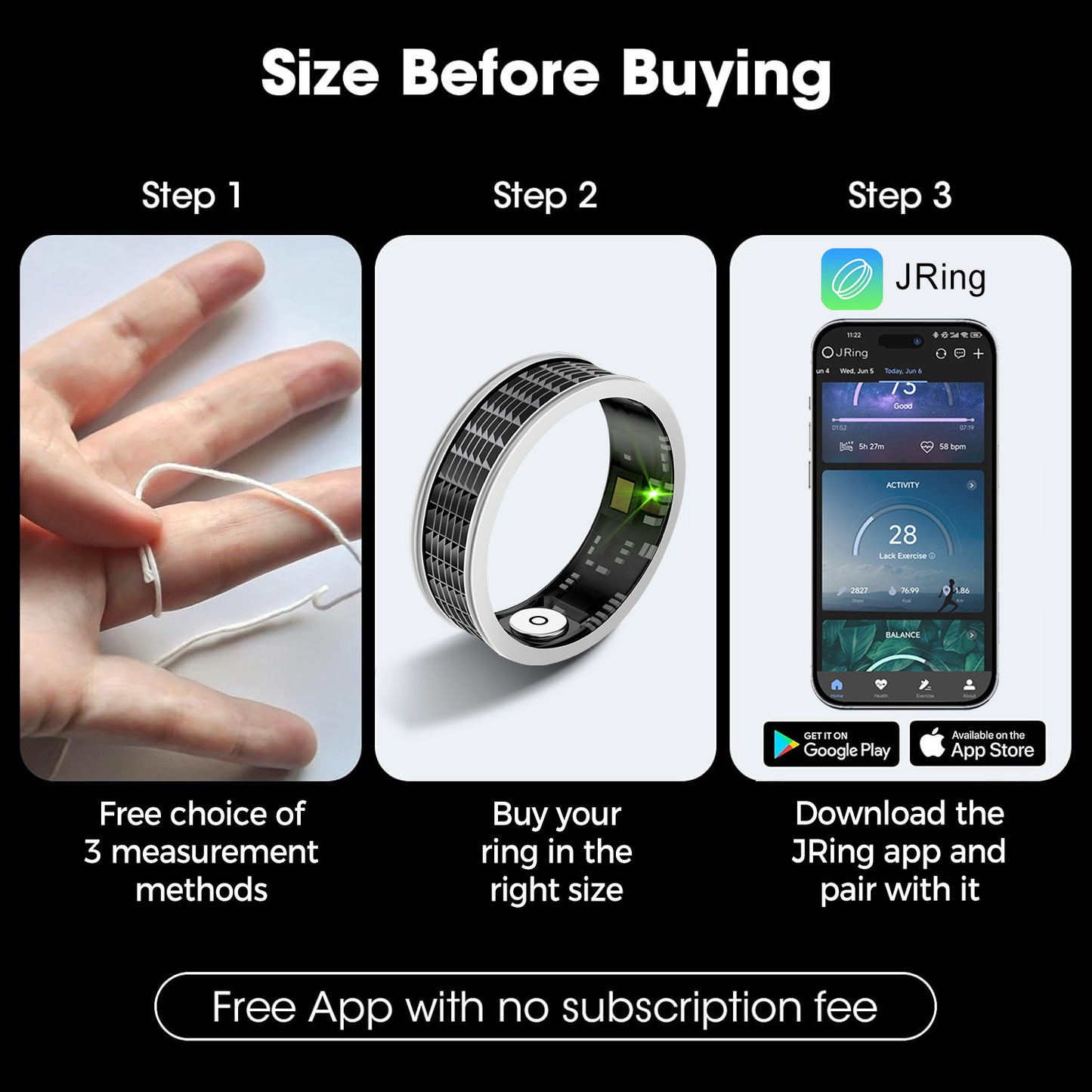 2024 Cross-Border New Smart Ring Blood Oxygen Sleep Tracking Heart Rate Blood Oxygen Pressure Monitoring Photography Sports Ring
