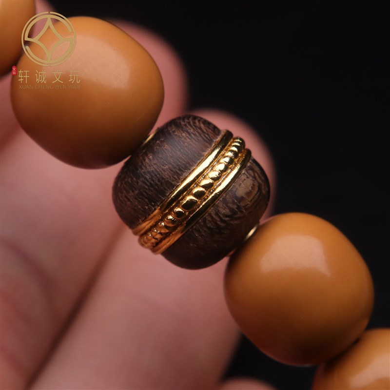 Ancient Style Gold Accessories Natural Eaglewood Old Inlaid Barrel Beads Rub Gold Scattered Beads Diqy Crafts Ornament Accessories Accessories