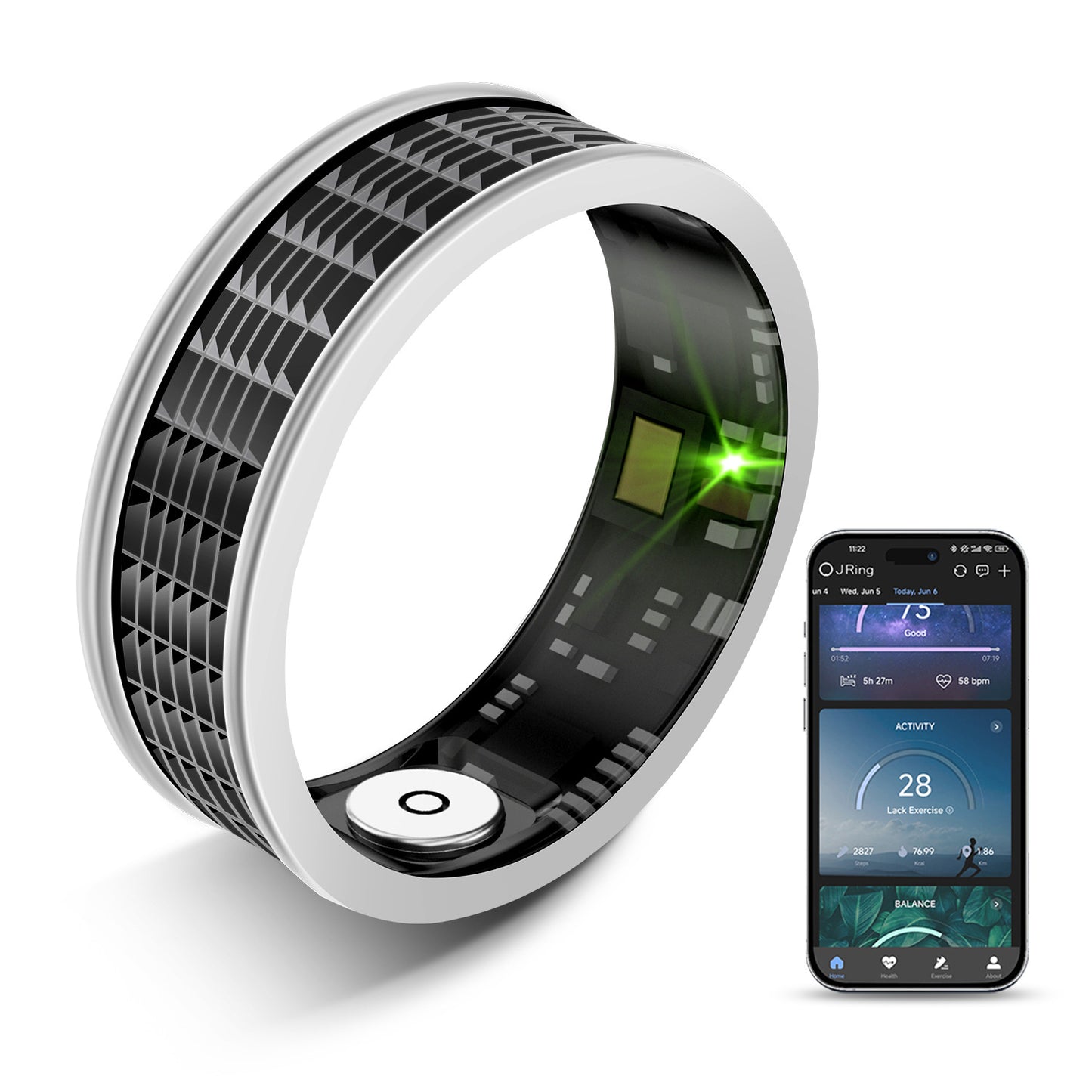 2024 Cross-Border New Smart Ring Blood Oxygen Sleep Tracking Heart Rate Blood Oxygen Pressure Monitoring Photography Sports Ring