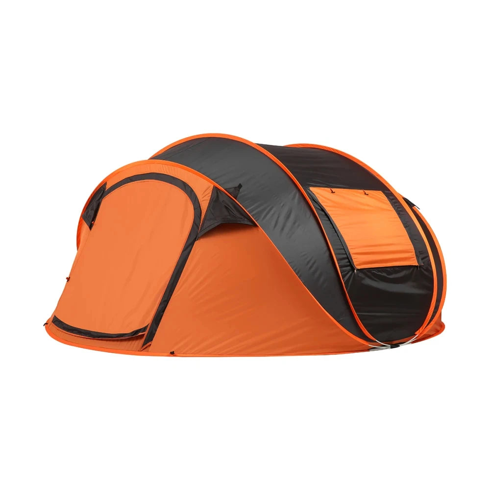 5-8 Person Black + Orange Pop-Up Camping Boat Tent