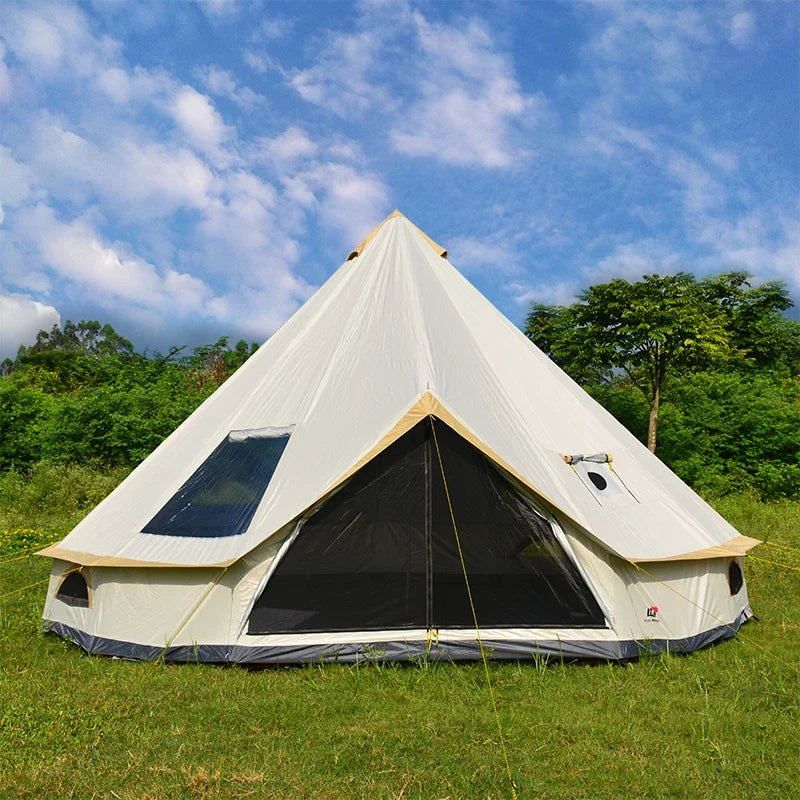 6-10Persons Glaming Luxury Mongolia Yurt Family Travel Hiking Antistorm Outdoor Camping Castle Tent Silver Coated UV Function