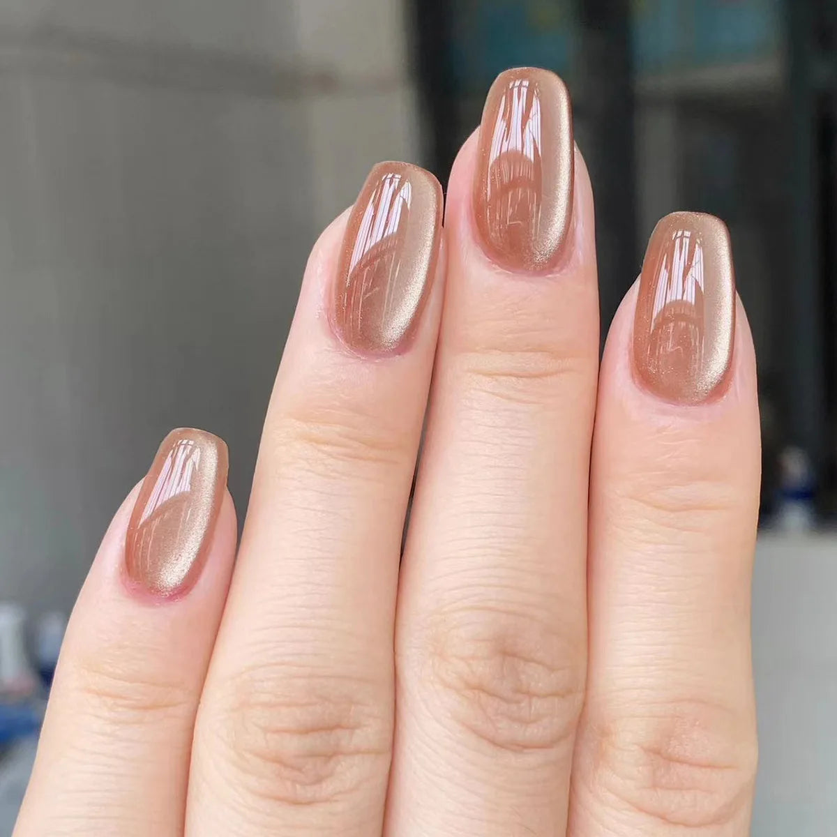 24Pcs Gradient Pink Fake Nail Simple Mid-length Ballet False Nails with Square Head Design Press on Nails Full Cover Nail Tips