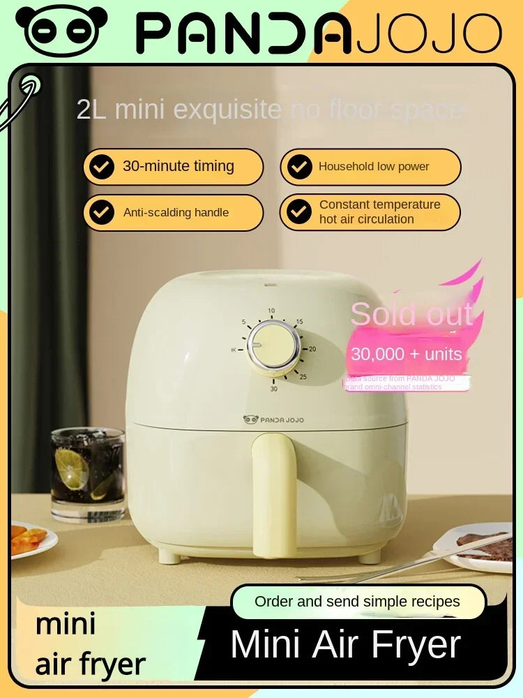 Pandajojo mini air fryer 2L home dormitory low-power oven fully automatic oil-free electric frying in one airfryer machine