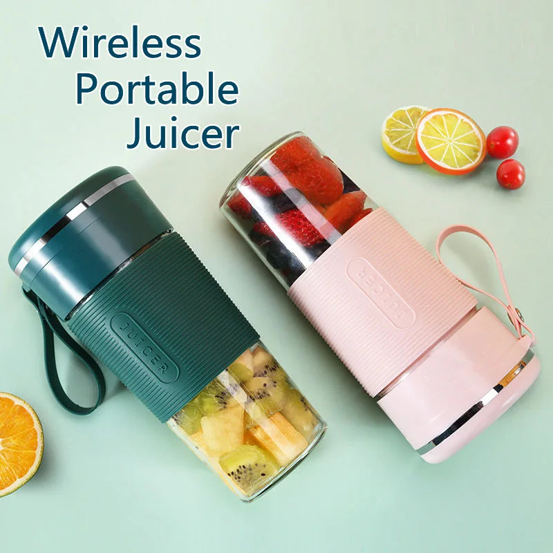 Portable Juicer Usb Rechargeable Wireless Mini Smoothie Blender Mixer Fruit Juice Maker Electric Juicer Machine Glass Cup