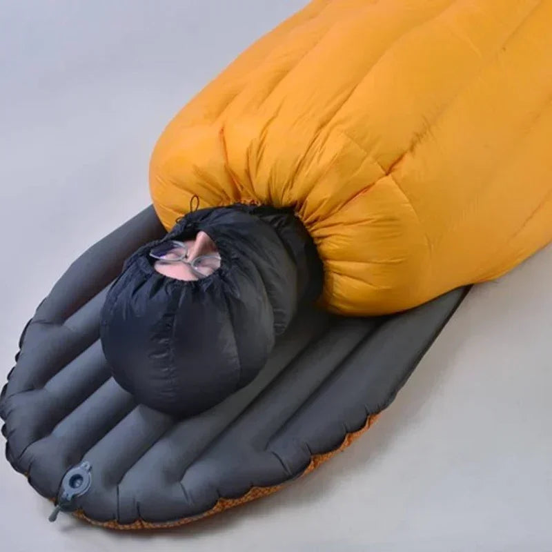 Multifunctional Camping Sleeping Bag Inflatable Mattress Top-quilt Warm Windproof Waterproof Duck Down Filled Sleeping Bag