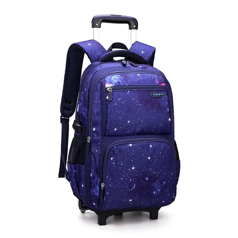 Kids School Bag With Wheels Rolling Backpack for Boy Wheeled School Bag 6 Wheels Trolley Bookbag Carry on Luggage with Lunch Bag