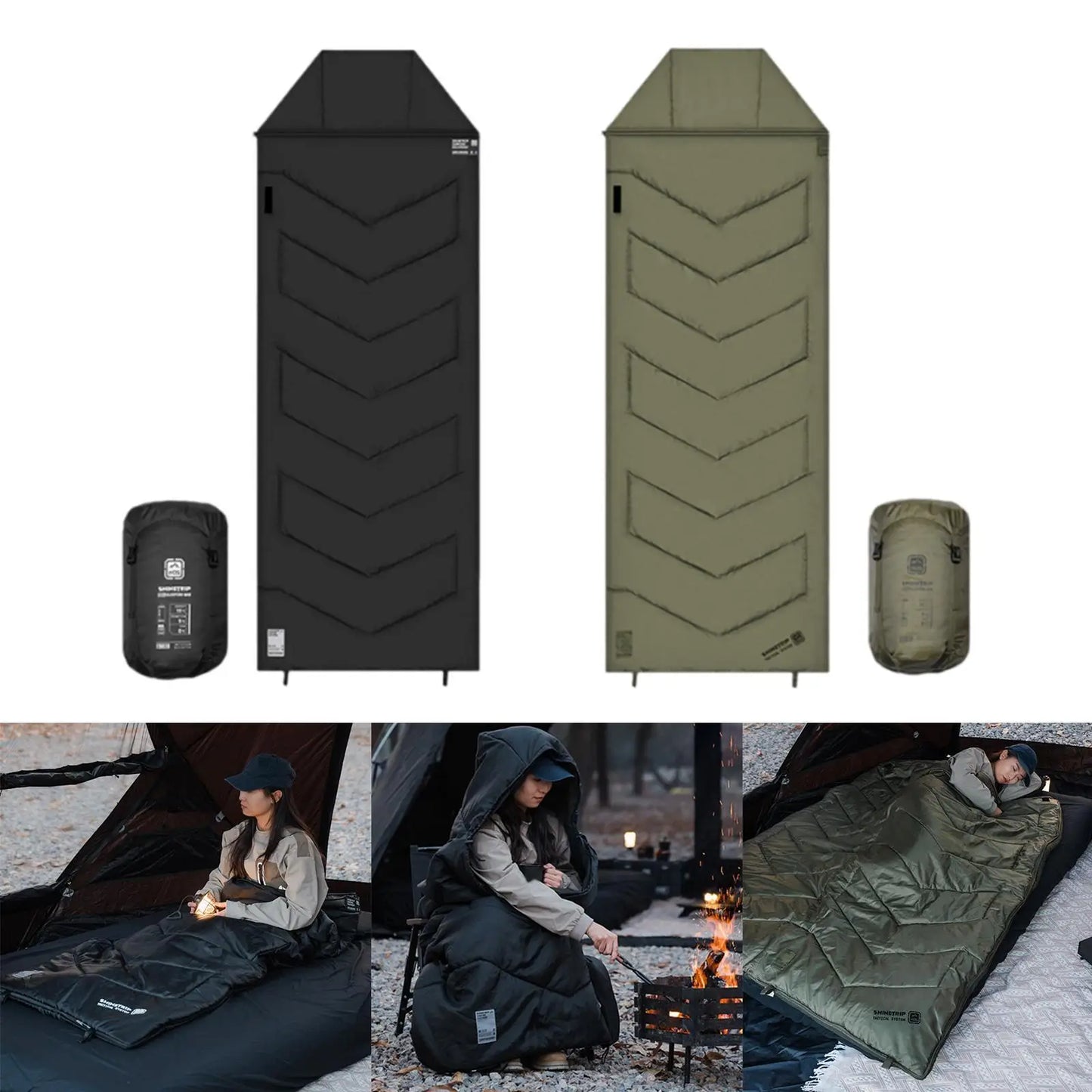 Camping Sleeping Bag Sleep Bag Indoor Convenient Adults Multipurpose Hooded for Trekking Camping Backpacking Office Emergency