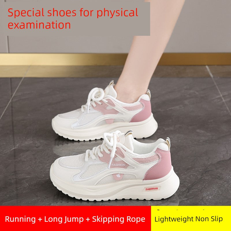 Women's Shoes High School Entrance Examination Physical Examination Sneaker 2025 Best Selling Skipping Rope Long Jump Shock Absorption Soft Bottom Fitness Running Shoes Spring