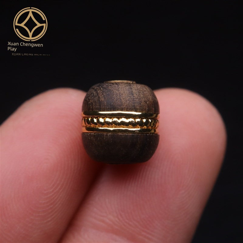 Ancient Style Gold Accessories Natural Eaglewood Old Inlaid Barrel Beads Rub Gold Scattered Beads Diqy Crafts Ornament Accessories Accessories