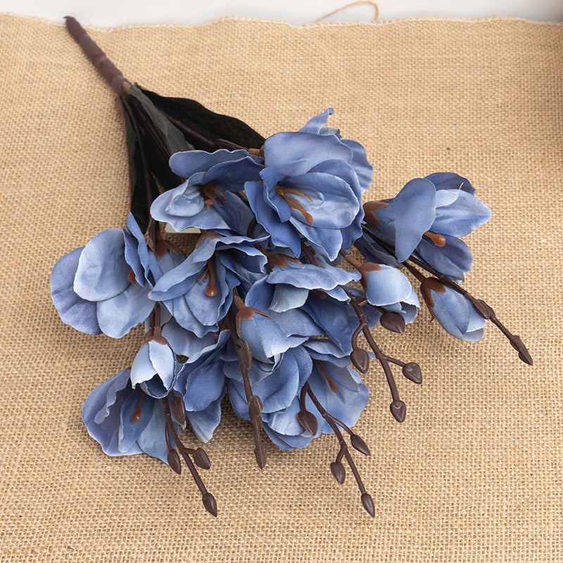 High Quality Artificial Bouquet Magnolia Christmas Home Decoration Fake Floral Wedding Arrangement DIY Party Vase Accessories