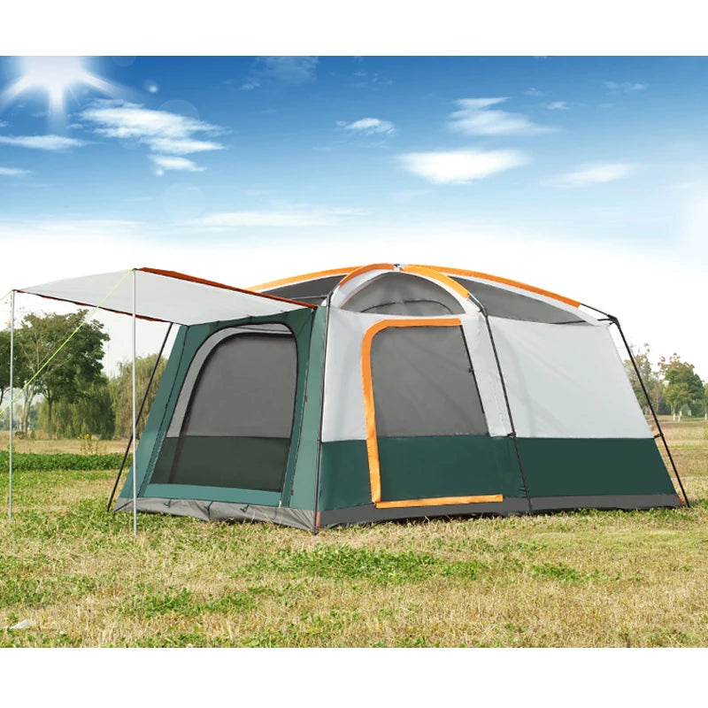 Medium Size 5-8Persons 1Sleeping Room 1Hall Tent Double Layers Outdoor Camping Tourist Family Rainproof Sunscreen Luxury Pergola