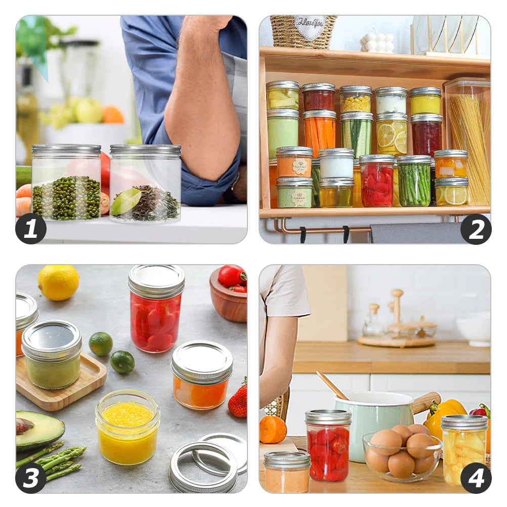 6 Pcs Jam Aluminum Lid Mason Jars Food Containers with Lids Multifunctional Plastic Necessity Portable