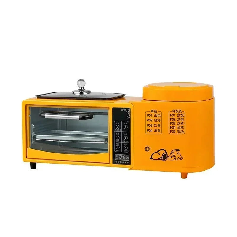 220V Multifunctional Breakfast Machine 4-in-1 Fried Hot Pot Electric Oven Household Rice Cooker Toaster Sandwich  Machine