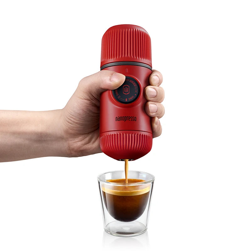 Wacaco Nanopresso Portable Espresso Machine, Upgrade Version of Minipresso, 18 Bar Pressure, Extra Small Travel Coffee Maker.