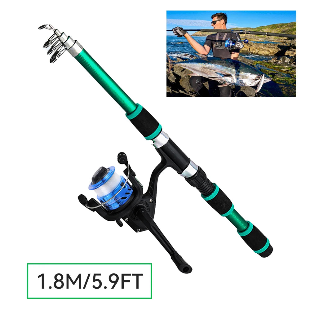 Telescopic Rock Fishing Rod 3.0M Spinning Fly Carp Feeder Carbon Fiber Mini Travel Ultra Light Fly Fishing Rod Pesca