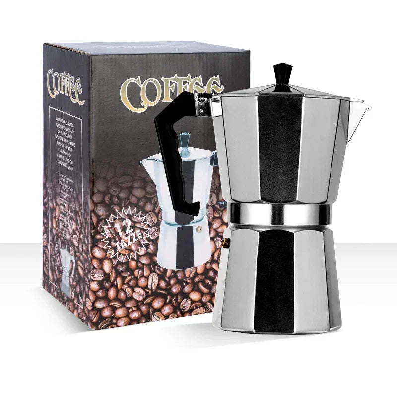 Moka Coffee Pot Espresso Latte Percolator Stove Coffee Maker Espresso Pot Italian Coffee Machine 50/300/450ml Aluminum