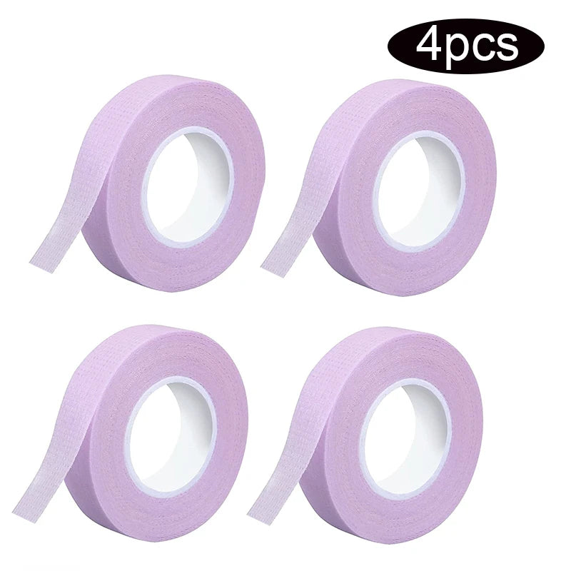 Kekelala 4 Rolls Colorful Eyelash Extension Tapes Soft Medical Breathable Adhesive Tape Cutter for False Lashes Makeup Tools